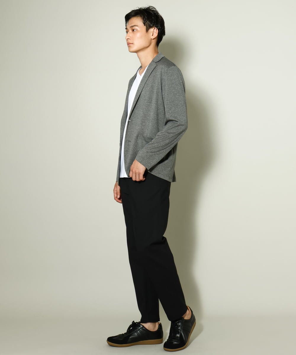 KHKGV41034 a.v.v MEN(アー・ヴェ・ヴェ) 【定番アイテム】ハイクオリティーコットンシルケットＶネックＴシャツ ダークグレー