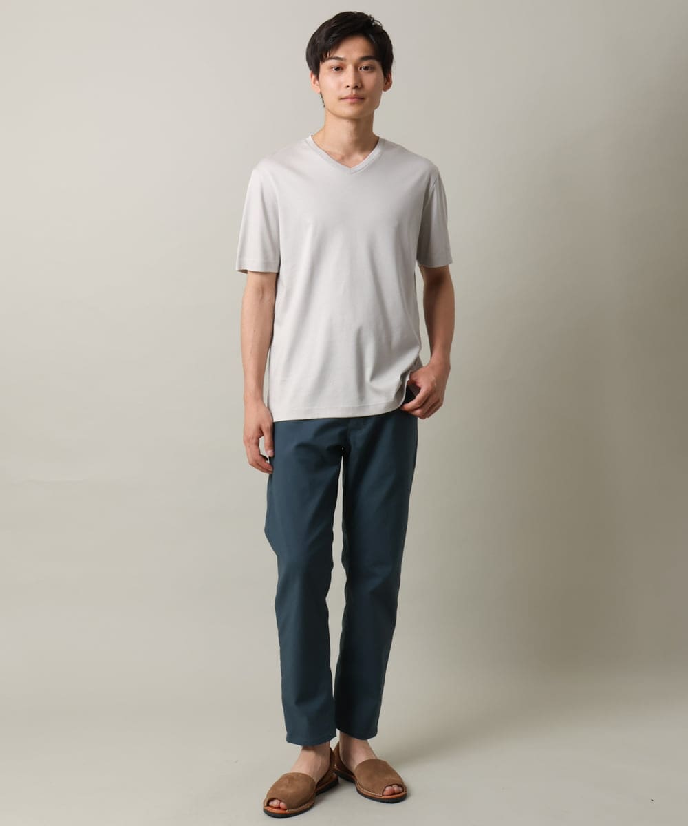 KHKGV41034 a.v.v MEN(アー・ヴェ・ヴェ) 【定番アイテム】ハイクオリティーコットンシルケットＶネックＴシャツ ダークグレー