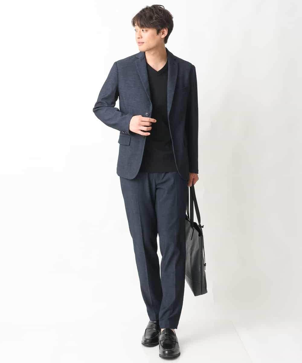 KHKGV41034 a.v.v MEN(アー・ヴェ・ヴェ) 【定番アイテム】ハイクオリティーコットンシルケットＶネックＴシャツ ダークグレー