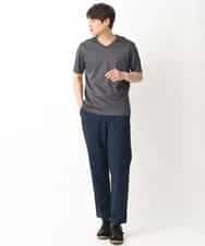 KHKGV41034 a.v.v MEN(アー・ヴェ・ヴェ) 【定番アイテム】ハイクオリティーコットンシルケットＶネックＴシャツ ダークグレー