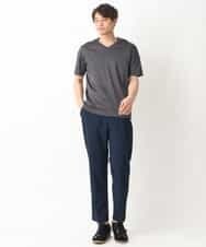 KHKGV41034 a.v.v MEN(アー・ヴェ・ヴェ) 【定番アイテム】ハイクオリティーコットンシルケットＶネックＴシャツ ダークグレー