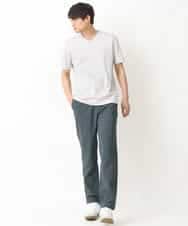 KHKGV41034 a.v.v MEN(アー・ヴェ・ヴェ) 【定番アイテム】ハイクオリティーコットンシルケットＶネックＴシャツ ダークグレー