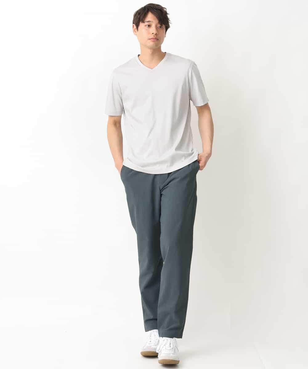 KHKGV41034 a.v.v MEN(アー・ヴェ・ヴェ) 【定番アイテム】ハイクオリティーコットンシルケットＶネックＴシャツ ダークグレー
