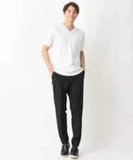 KHKGV41034 a.v.v MEN(アー・ヴェ・ヴェ) 【定番アイテム】ハイクオリティーコットンシルケットＶネックＴシャツ ダークグレー