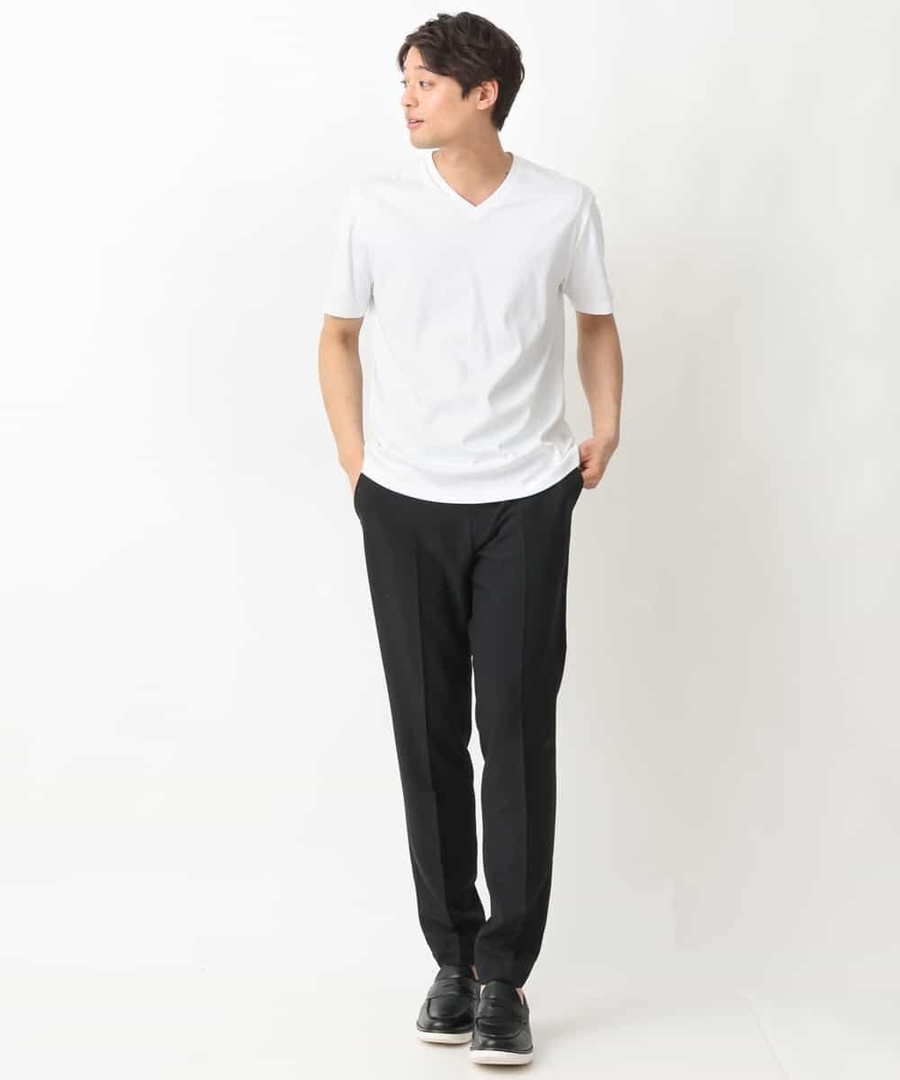KHKGV41034 a.v.v MEN(アー・ヴェ・ヴェ) 【定番アイテム】ハイクオリティーコットンシルケットＶネックＴシャツ ダークグレー