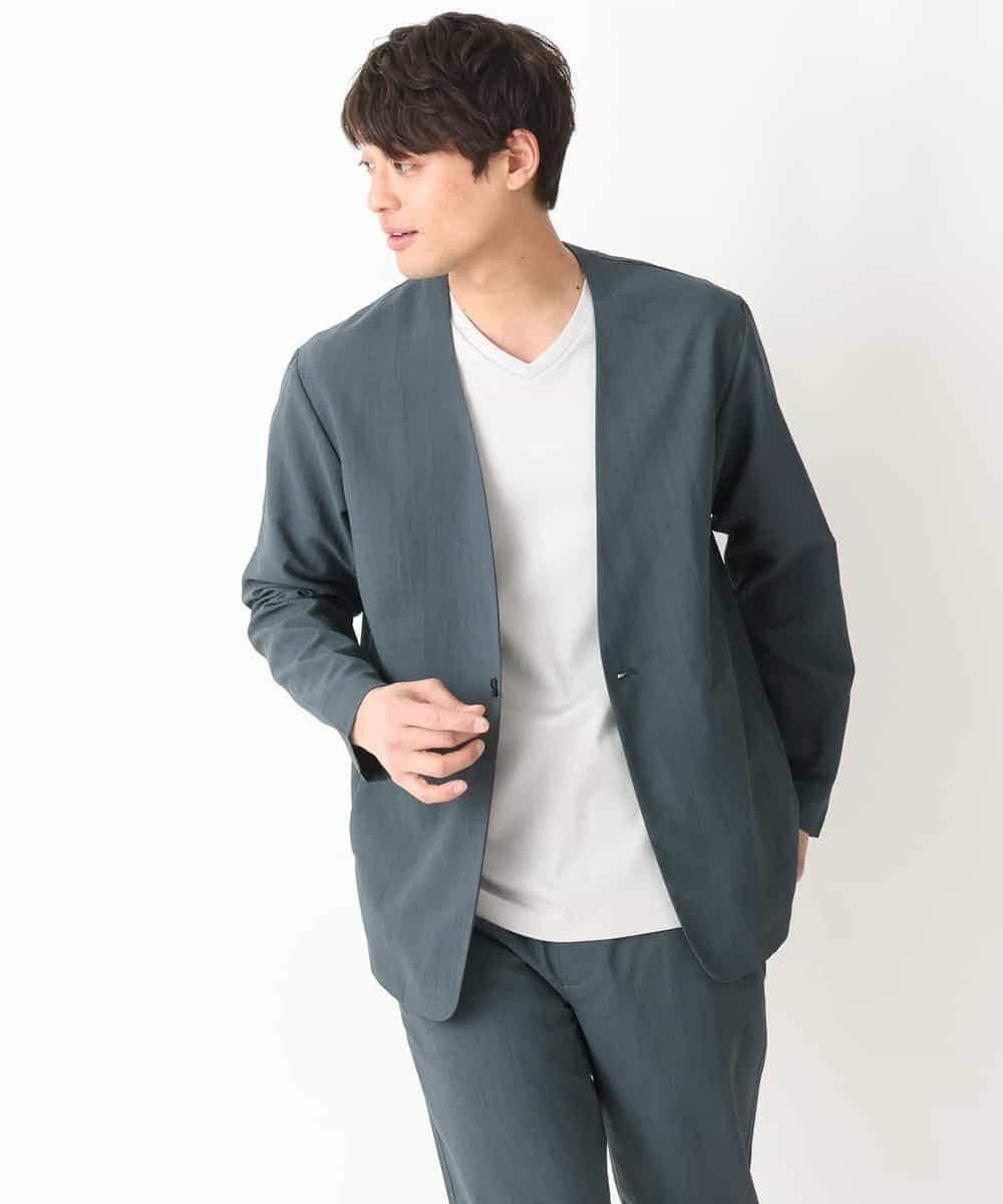 KHKGV41034 a.v.v MEN(アー・ヴェ・ヴェ) 【定番アイテム】ハイクオリティーコットンシルケットＶネックＴシャツ ダークグレー