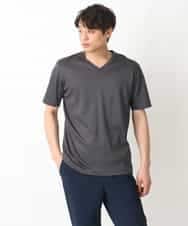 KHKGV41034 a.v.v MEN(アー・ヴェ・ヴェ) 【定番アイテム】ハイクオリティーコットンシルケットＶネックＴシャツ ダークグレー