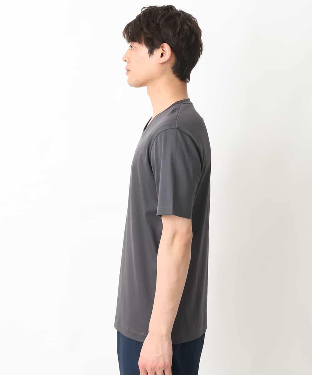 KHKGV41034 a.v.v MEN(アー・ヴェ・ヴェ) 【定番アイテム】ハイクオリティーコットンシルケットＶネックＴシャツ ダークグレー
