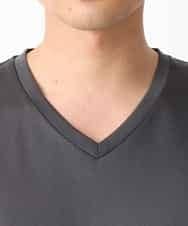 KHKGV41034 a.v.v MEN(アー・ヴェ・ヴェ) 【定番アイテム】ハイクオリティーコットンシルケットＶネックＴシャツ ダークグレー