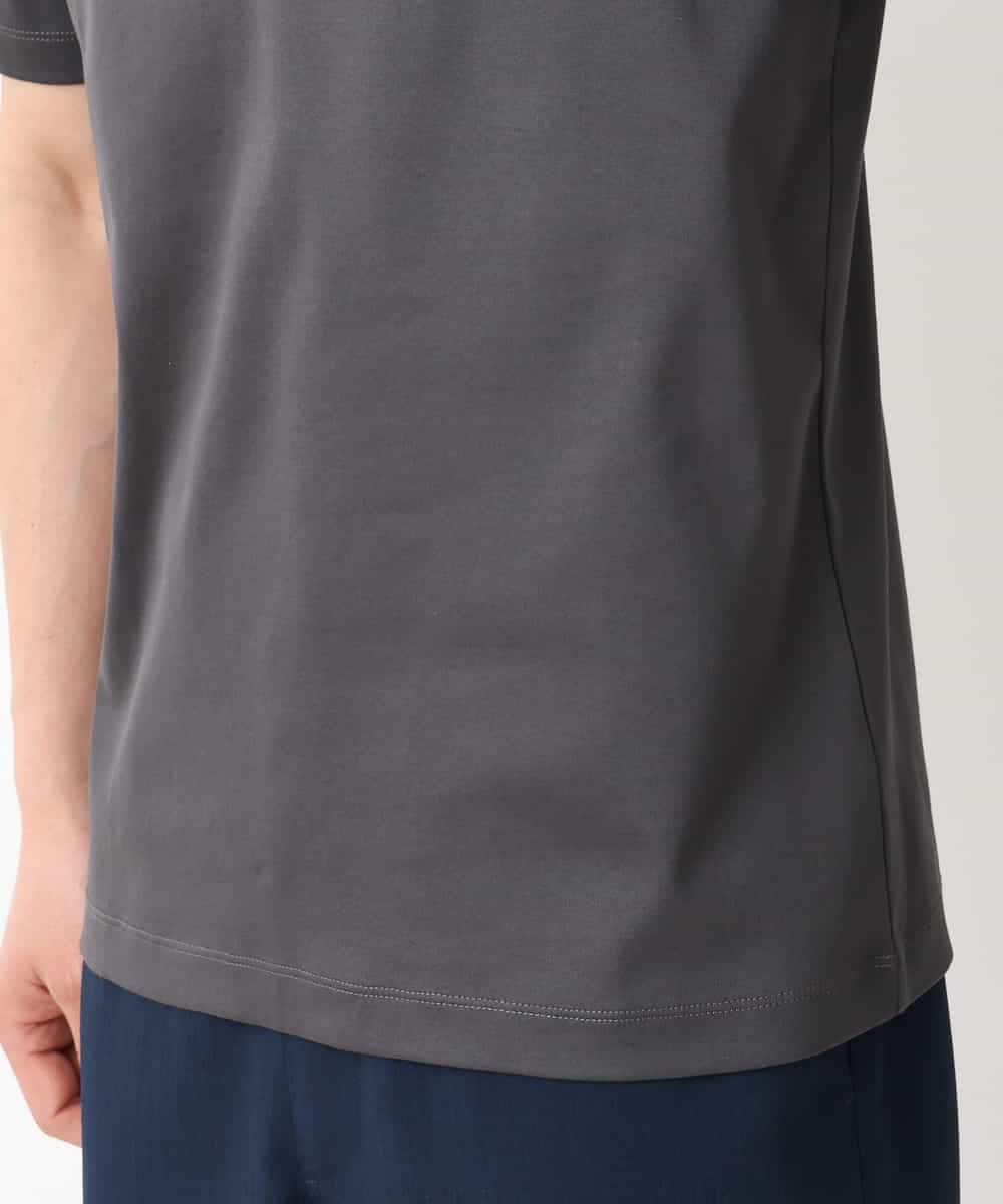 KHKGV41034 a.v.v MEN(アー・ヴェ・ヴェ) 【定番アイテム】ハイクオリティーコットンシルケットＶネックＴシャツ ダークグレー