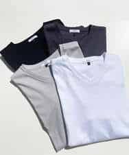 KHKGV41039 a.v.v MEN(アー・ヴェ・ヴェ) 【定番アイテム】ハイクオリティーコットンシルケットＶネックＴシャツ ホワイト