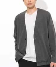 KHKGV41039 a.v.v MEN(アー・ヴェ・ヴェ) 【定番アイテム】ハイクオリティーコットンシルケットＶネックＴシャツ ライトグレー