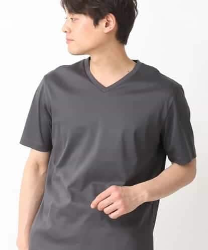 KHKGV41039 a.v.v MEN 【定番アイテム】ハイクオリティーコットンシルケットＶネックＴシャツ
