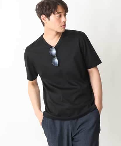 KHKGV41039 a.v.v MEN 【定番アイテム】ハイクオリティーコットンシルケットＶネックＴシャツ