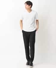 KHKGV41039 a.v.v MEN(アー・ヴェ・ヴェ) 【定番アイテム】ハイクオリティーコットンシルケットＶネックＴシャツ ブラック