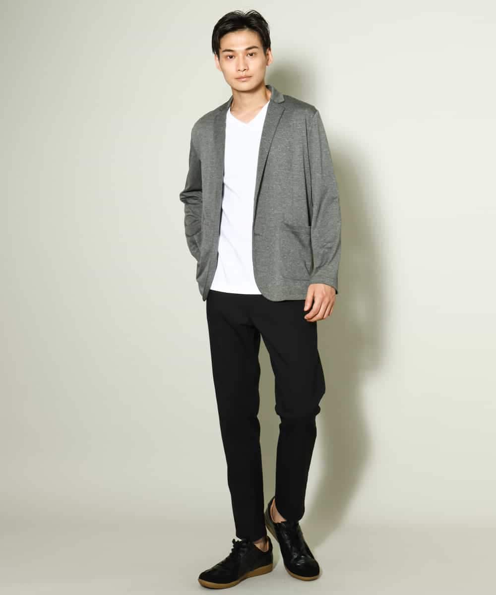KHKGV41039 a.v.v MEN(アー・ヴェ・ヴェ) 【定番アイテム】ハイクオリティーコットンシルケットＶネックＴシャツ ブラック