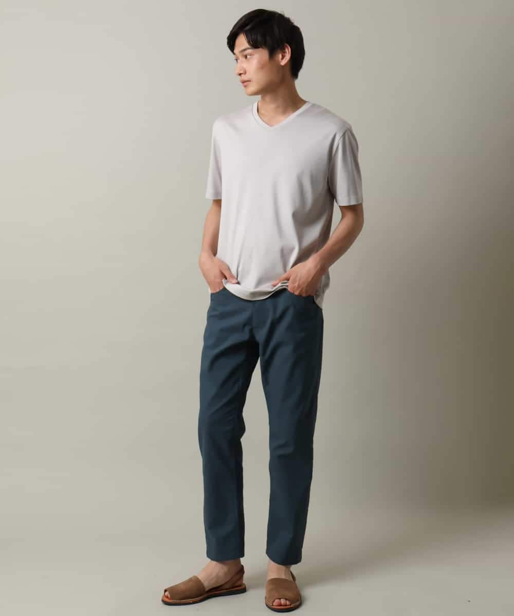 KHKGV41039 a.v.v MEN(アー・ヴェ・ヴェ) 【定番アイテム】ハイクオリティーコットンシルケットＶネックＴシャツ ブラック