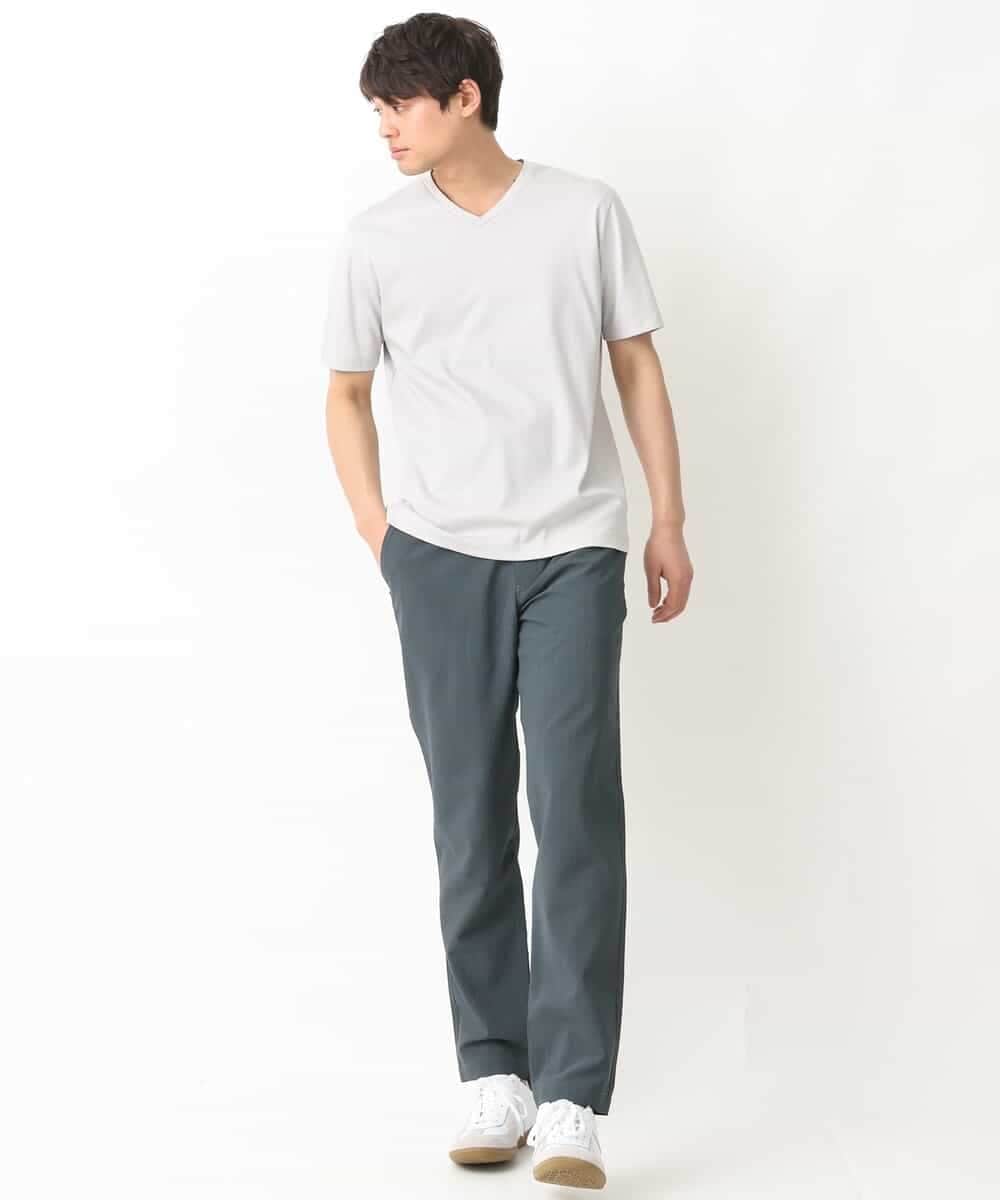 KHKGV41039 a.v.v MEN(アー・ヴェ・ヴェ) 【定番アイテム】ハイクオリティーコットンシルケットＶネックＴシャツ ブラック