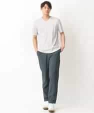 KHKGV41039 a.v.v MEN(アー・ヴェ・ヴェ) 【定番アイテム】ハイクオリティーコットンシルケットＶネックＴシャツ ブラック