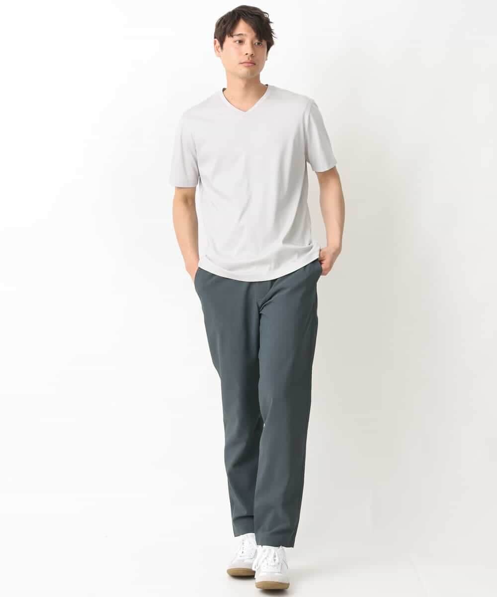 KHKGV41039 a.v.v MEN(アー・ヴェ・ヴェ) 【定番アイテム】ハイクオリティーコットンシルケットＶネックＴシャツ ブラック