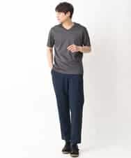 KHKGV41039 a.v.v MEN(アー・ヴェ・ヴェ) 【定番アイテム】ハイクオリティーコットンシルケットＶネックＴシャツ ブラック