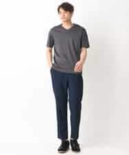 KHKGV41039 a.v.v MEN(アー・ヴェ・ヴェ) 【定番アイテム】ハイクオリティーコットンシルケットＶネックＴシャツ ブラック