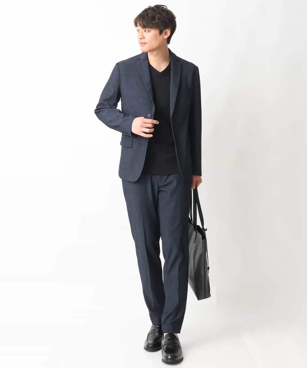KHKGV41039 a.v.v MEN(アー・ヴェ・ヴェ) 【定番アイテム】ハイクオリティーコットンシルケットＶネックＴシャツ ブラック