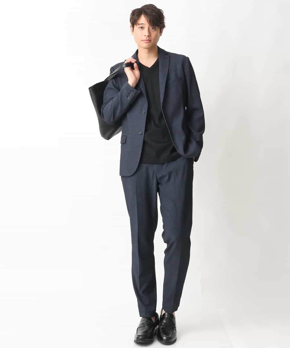 KHKGV41039 a.v.v MEN(アー・ヴェ・ヴェ) 【定番アイテム】ハイクオリティーコットンシルケットＶネックＴシャツ ブラック