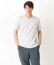 KHKGV41039 a.v.v MEN(アー・ヴェ・ヴェ) 【定番アイテム】ハイクオリティーコットンシルケットＶネックＴシャツ ブラック