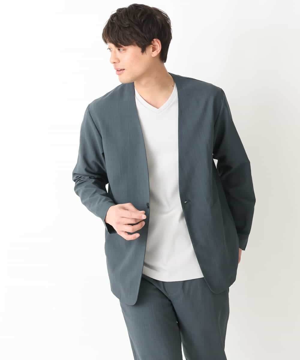 KHKGV41039 a.v.v MEN(アー・ヴェ・ヴェ) 【定番アイテム】ハイクオリティーコットンシルケットＶネックＴシャツ ブラック