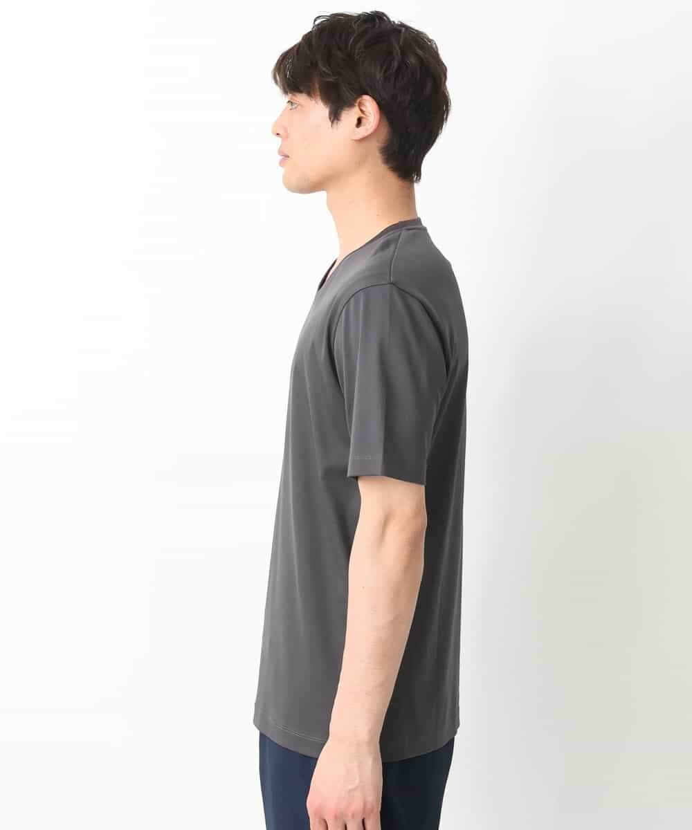 KHKGV41039 a.v.v MEN(アー・ヴェ・ヴェ) 【定番アイテム】ハイクオリティーコットンシルケットＶネックＴシャツ ブラック