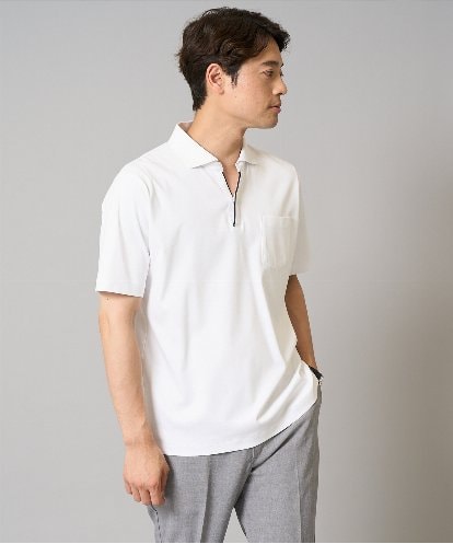 KHKGV43059 a.v.v MEN 【接触冷感/ＵＶカット】シルケットスムースポロシャツ