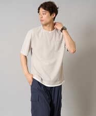 KHKGV50044 a.v.v MEN(アー・ヴェ・ヴェ) 【接触冷感】梨地フェイクレイヤードカットソー【イージーケア/ストレッチ】 ダークグレー
