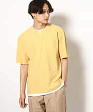 KHKGV50044 a.v.v MEN(アー・ヴェ・ヴェ) 【定番アイテム】梨地フェイクレイヤードカットソー(Good Teeシリーズ） イエロー