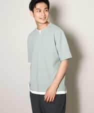 KHKGV50044 a.v.v MEN(アー・ヴェ・ヴェ) 【定番アイテム】梨地フェイクレイヤードカットソー(Good Teeシリーズ） グリーン