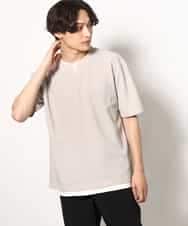 KHKGV50044 a.v.v MEN(アー・ヴェ・ヴェ) 【定番アイテム】梨地フェイクレイヤードカットソー(Good Teeシリーズ） ライトグレー