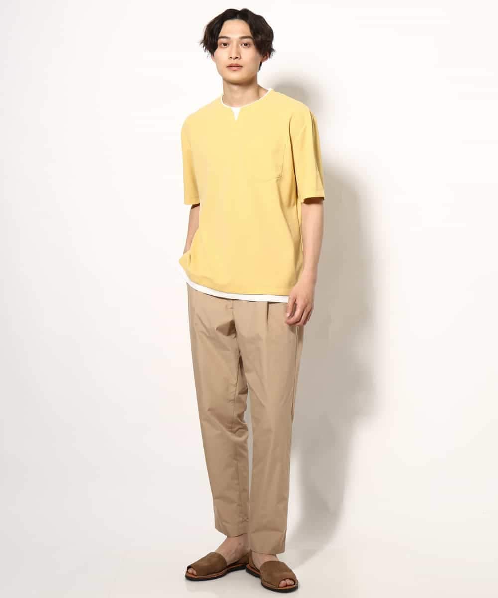 KHKGV50044 a.v.v MEN(アー・ヴェ・ヴェ) 【定番アイテム】梨地フェイクレイヤードカットソー(Good Teeシリーズ） ダークグレー