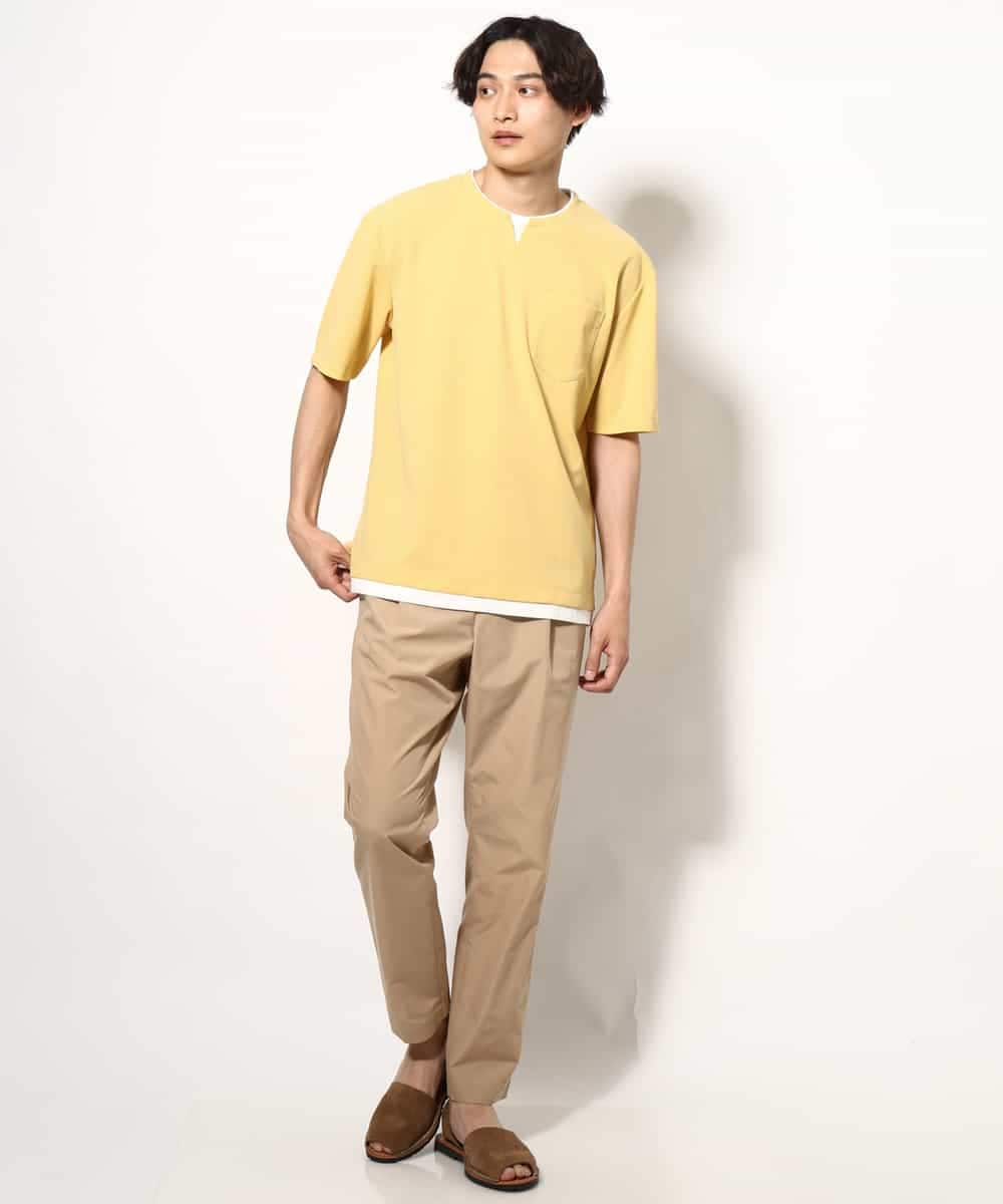 KHKGV50044 a.v.v MEN(アー・ヴェ・ヴェ) 【定番アイテム】梨地フェイクレイヤードカットソー(Good Teeシリーズ） ダークグレー