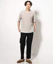 KHKGV50044 a.v.v MEN(アー・ヴェ・ヴェ) 【定番アイテム】梨地フェイクレイヤードカットソー(Good Teeシリーズ） ダークグレー