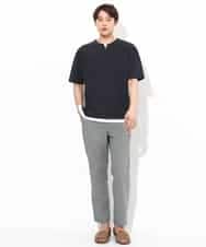 KHKGV50044 a.v.v MEN(アー・ヴェ・ヴェ) 【定番アイテム】梨地フェイクレイヤードカットソー(Good Teeシリーズ） ダークグレー