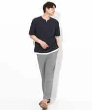 KHKGV50044 a.v.v MEN(アー・ヴェ・ヴェ) 【定番アイテム】梨地フェイクレイヤードカットソー(Good Teeシリーズ） ダークグレー