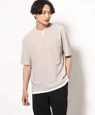 KHKGV50044 a.v.v MEN(アー・ヴェ・ヴェ) 【定番アイテム】梨地フェイクレイヤードカットソー(Good Teeシリーズ） ダークグレー