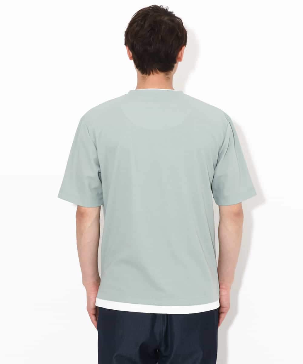 KHKGV50044 a.v.v MEN(アー・ヴェ・ヴェ) 【定番アイテム】梨地フェイクレイヤードカットソー(Good Teeシリーズ） ダークグレー