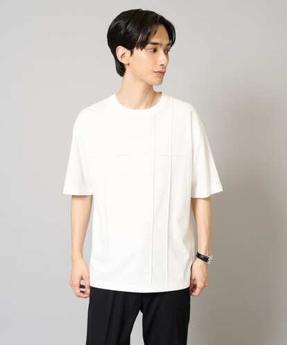 KHKGV53039 a.v.v MEN 【接触冷感/綿100％】ピンタックデザインTシャツ（デザテクシリーズ）