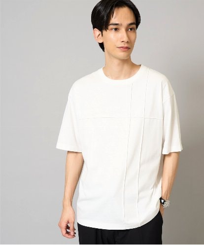 KHKGV53039 a.v.v MEN 【接触冷感/綿100％】ピンタックデザインTシャツ（デザテクシリーズ）