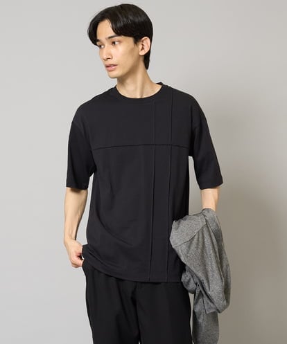 KHKGV53039 a.v.v MEN 【接触冷感/綿100％】ピンタックデザインTシャツ（デザテクシリーズ）