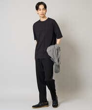 KHKGV53039 a.v.v MEN(アー・ヴェ・ヴェ) 【接触冷感/綿100％】ピンタックデザインTシャツ（デザテクシリーズ） ブラック