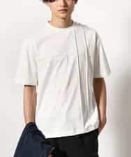 KHKGV53039 a.v.v MEN(アー・ヴェ・ヴェ) 【定番アイテム】ピンタックデザインTシャツ（デザテクシリーズ） ホワイト