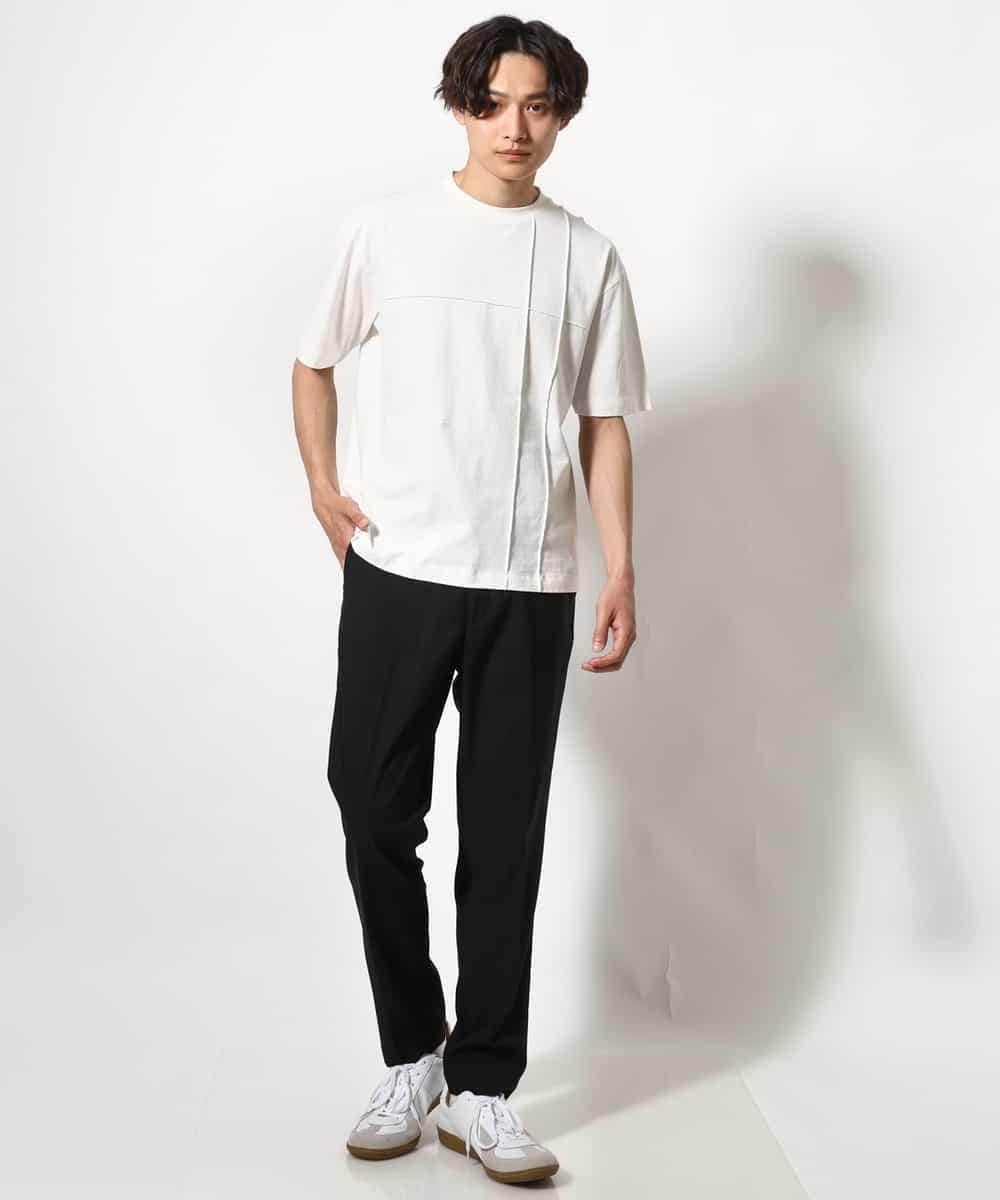 KHKGV53039 a.v.v MEN(アー・ヴェ・ヴェ) 【定番アイテム】ピンタックデザインTシャツ（デザテクシリーズ） ブラック