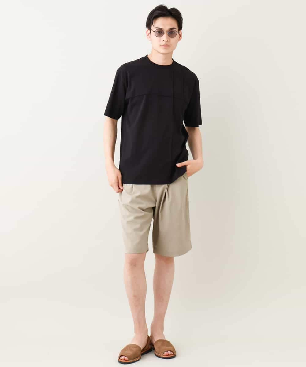 KHKGV53039 a.v.v MEN(アー・ヴェ・ヴェ) 【定番アイテム】ピンタックデザインTシャツ（デザテクシリーズ） ブラック